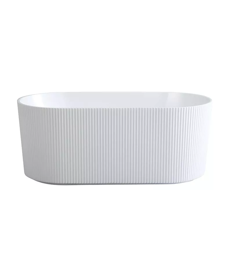 Ally Groove Freestanding Bath - Gloss White