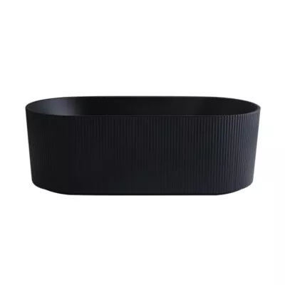 Ally Groove Freestanding Bath - Matt Black