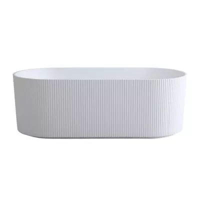 Ally Groove Freestanding Bath - Matt White