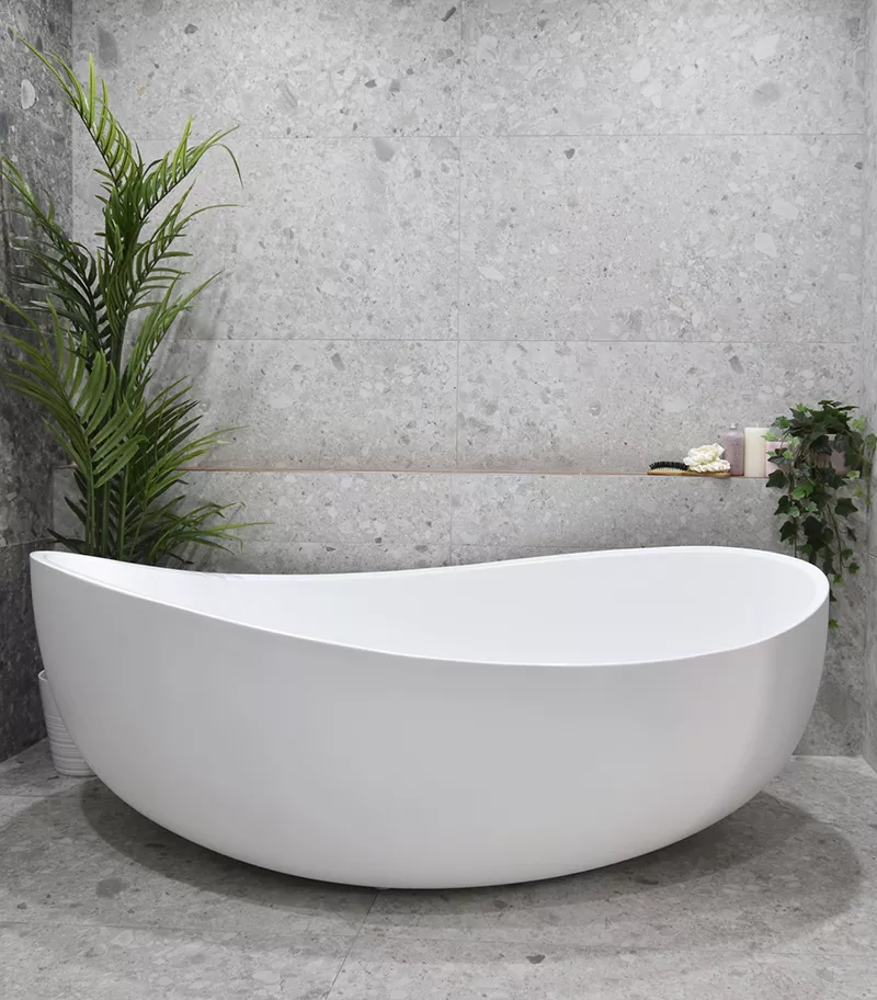 Enflair Wave Matt White Freestanding Bath 1800mm SB821-MW