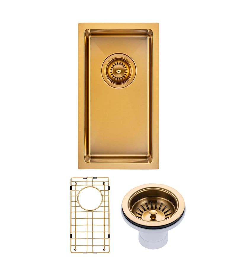 Aqua Brushed Gold Handmade Single Bowl Sink 250mm TWM11G - Parts