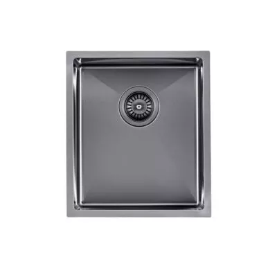 Aqua Gunmetal Grey Handmade Single Bowl Sink 390mm TWM12B
