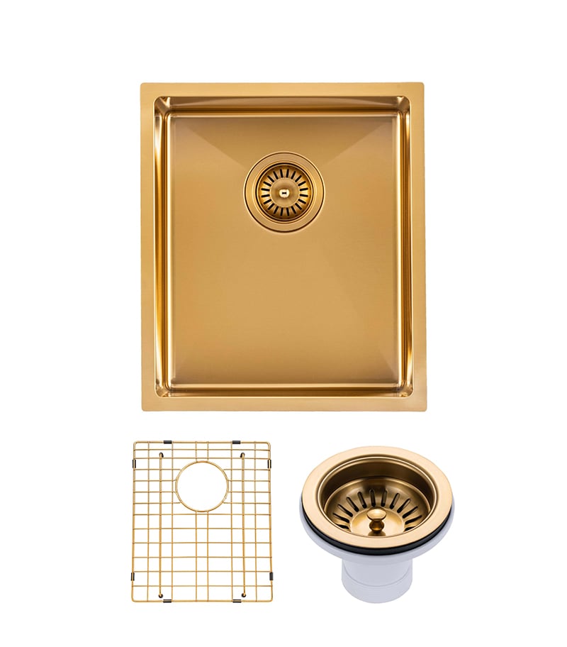 Aqua Brushed Gold Handmade Single Bowl Sink 390mm TWM12G - Parts