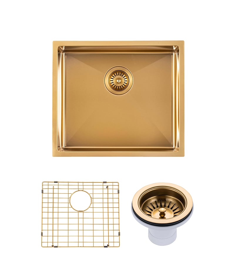 Aqua Brushed Gold Handmade Single Bowl Sink 490mm TWM1G - Parts