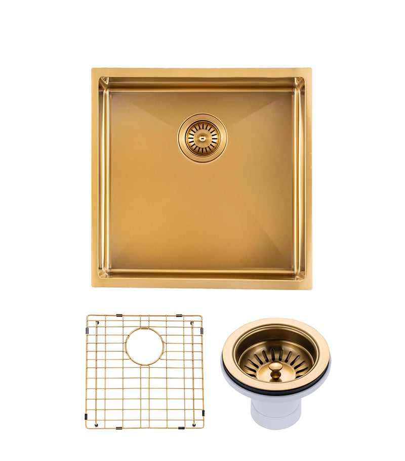Aqua Brushed Gold Handmade Single Bowl Sink 440mm TWM8G - Parts