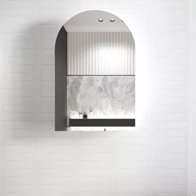 Archie 600mm x 900mm Black Oak Shaving Cabinet ARSV9060B