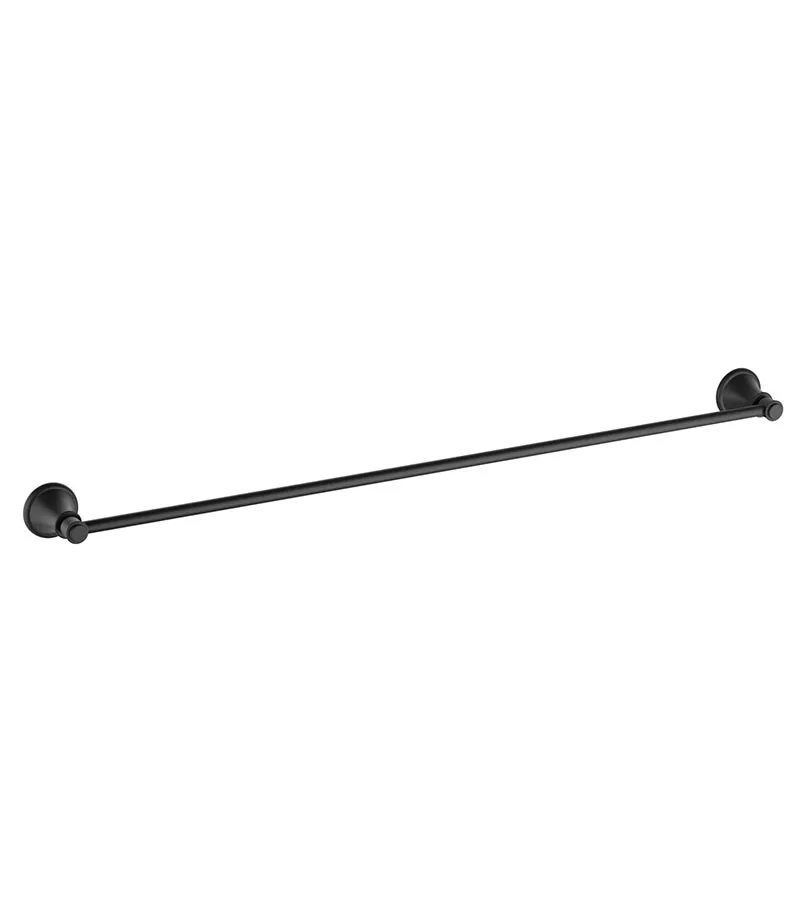 Clasico Traditional Single Towel Rail - Matt Black