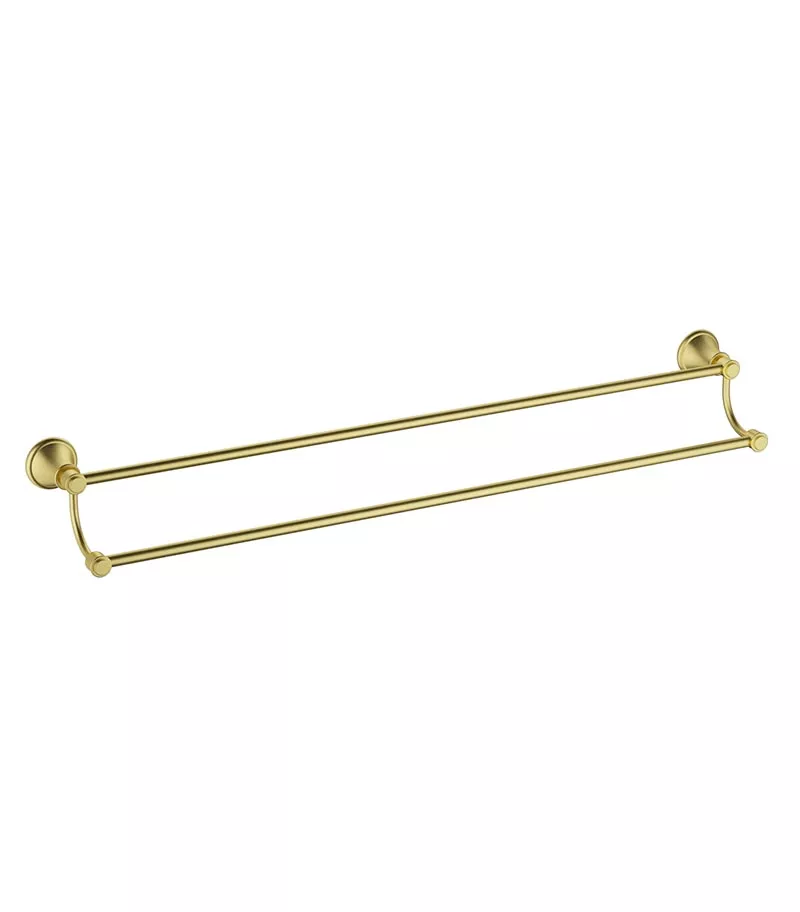 Clasico Traditional Double Towel Rail - Brushed Gold