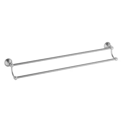Clasico Traditional Double Towel Rail - Brushed Nickel