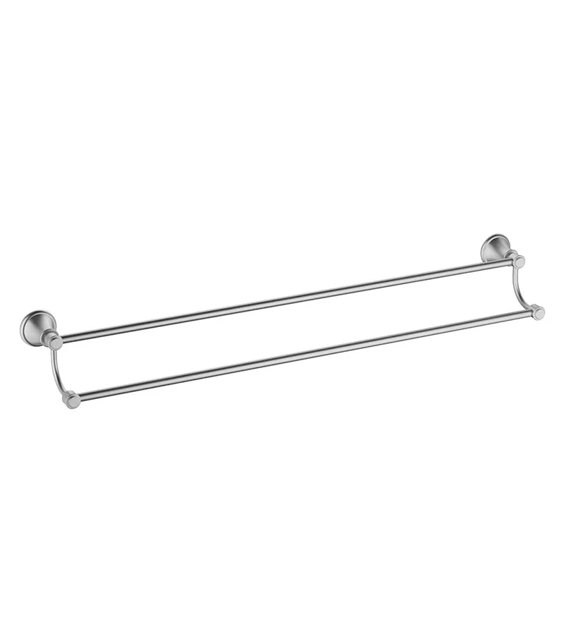 Clasico Traditional Double Towel Rail - Brushed Nickel