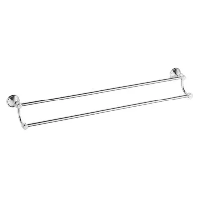 Clasico Traditional Double Towel Rail - Chrome