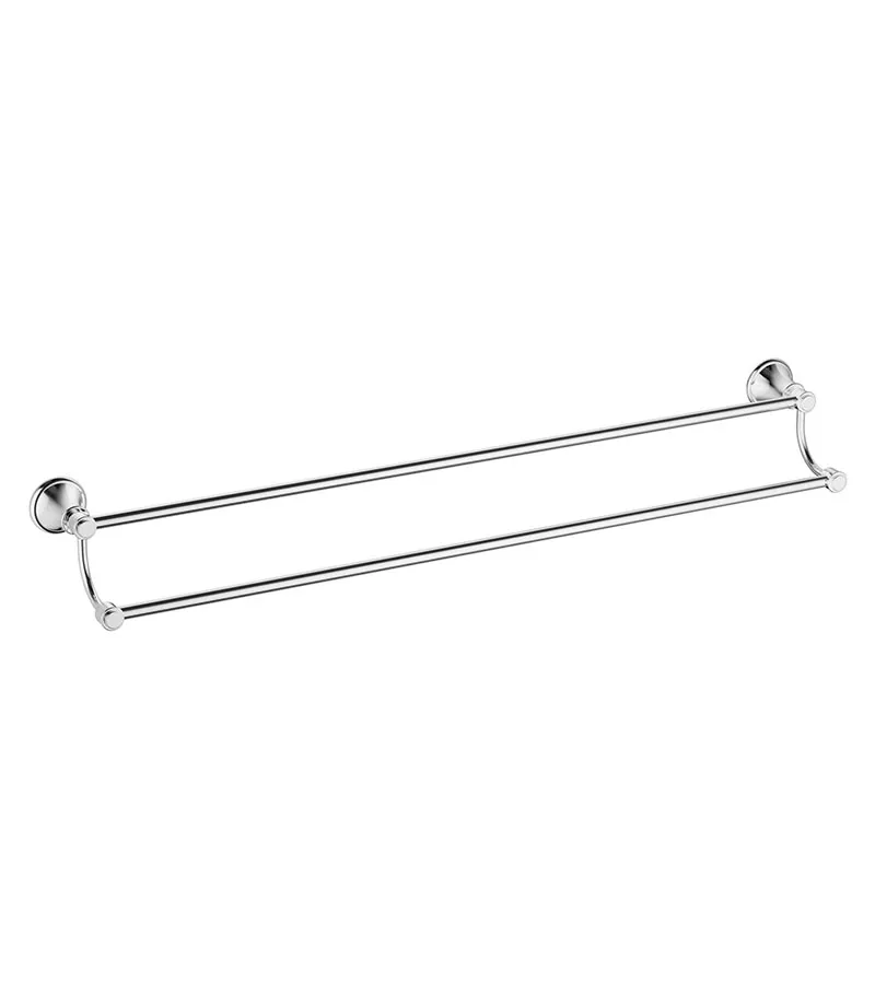 Clasico Traditional Double Towel Rail - Chrome