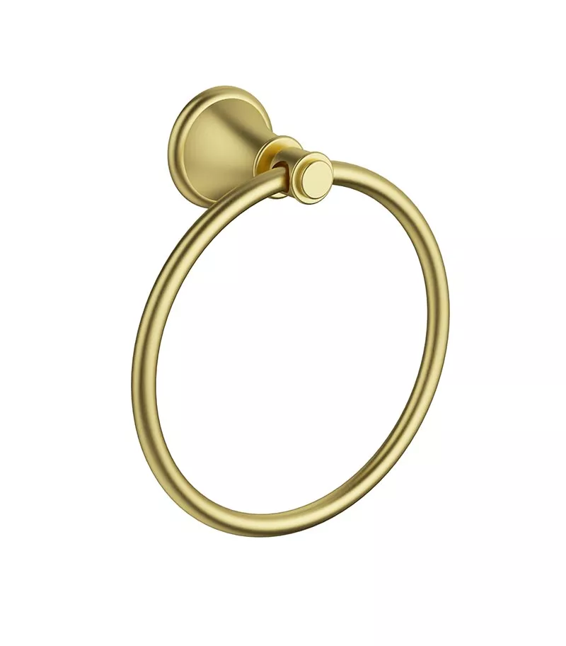 Clasico Brushed Gold Towel Ring