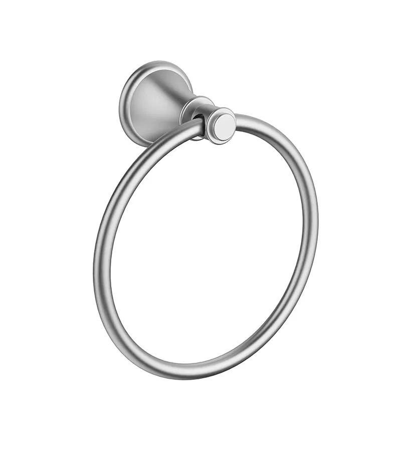 Clasico Brushed Nickel Towel Ring