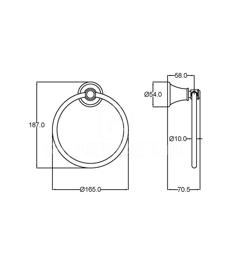 Clasico Towel Ring Specification