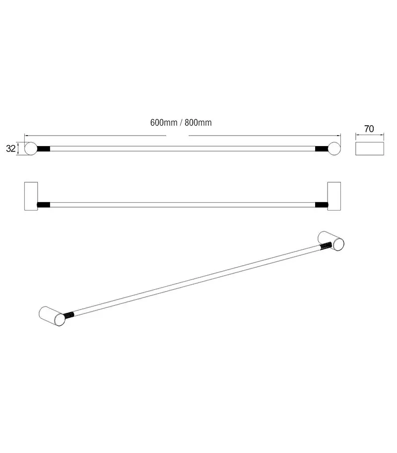 CADDENCE Single Towel Rail Specification