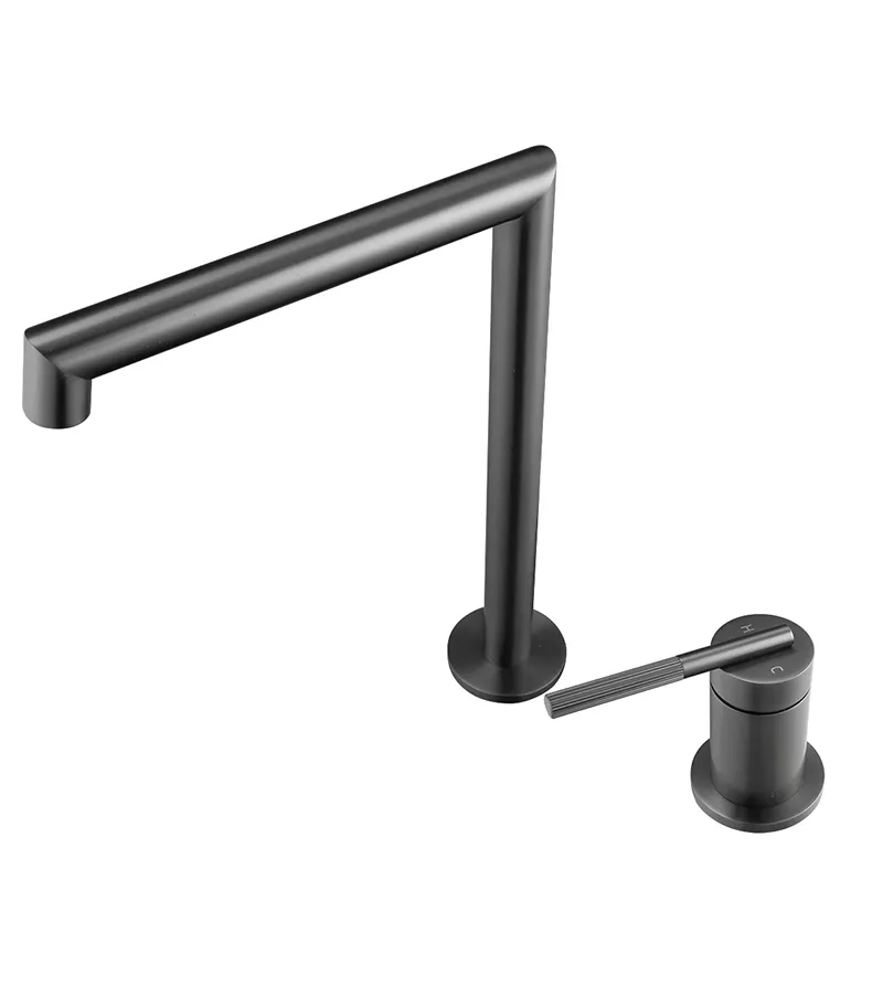 CADDENCE Brushed Gunmetal Grey Split Type Basin Mixer Topview CADDENCE Brushed Gunmetal Grey Split Type Basin Mixer Topview