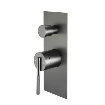 CADDENCE Brushed Gunmetal Grey Wall Mixer With Diverter