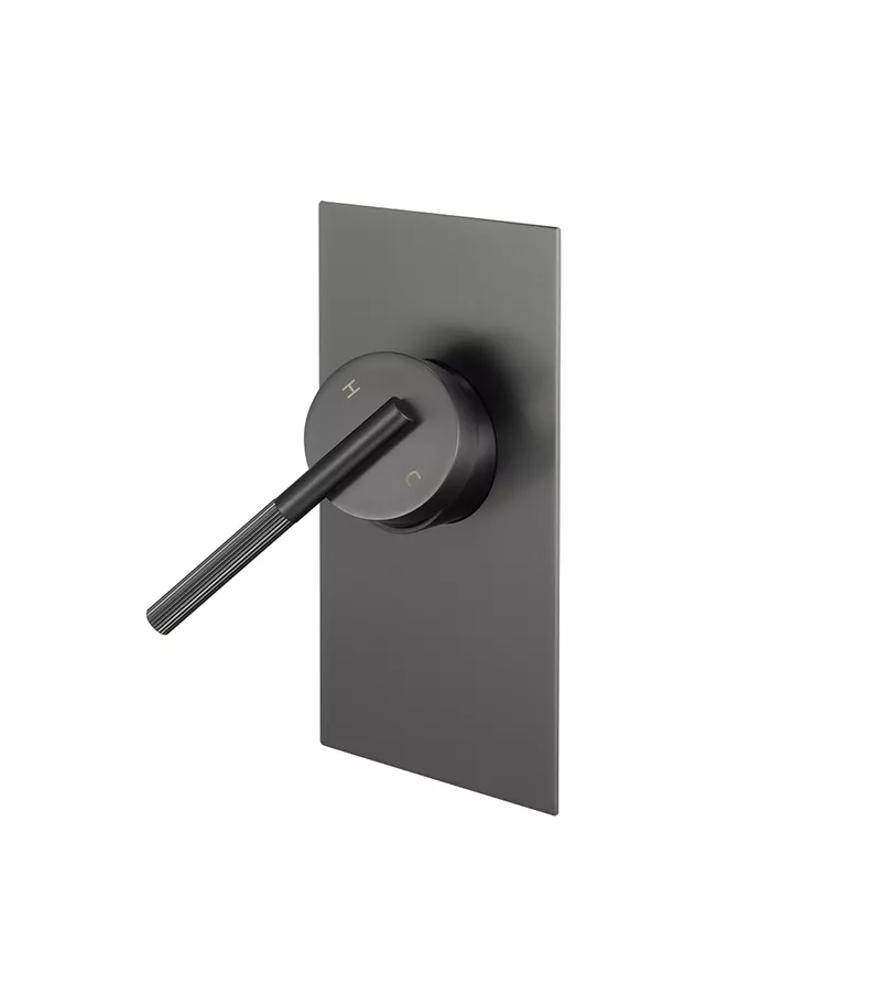 CADDENCE Brushed Gunmetal Grey Wall Mixer Sideview