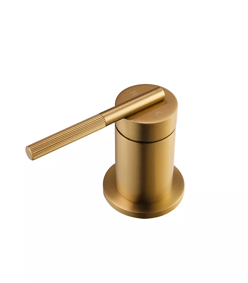 CADDENCE Split Type Basin Mixer - Brushed Brass Topview - Part CADDENCE Split Type Basin Mixer - Brushed Brass Topview - Part