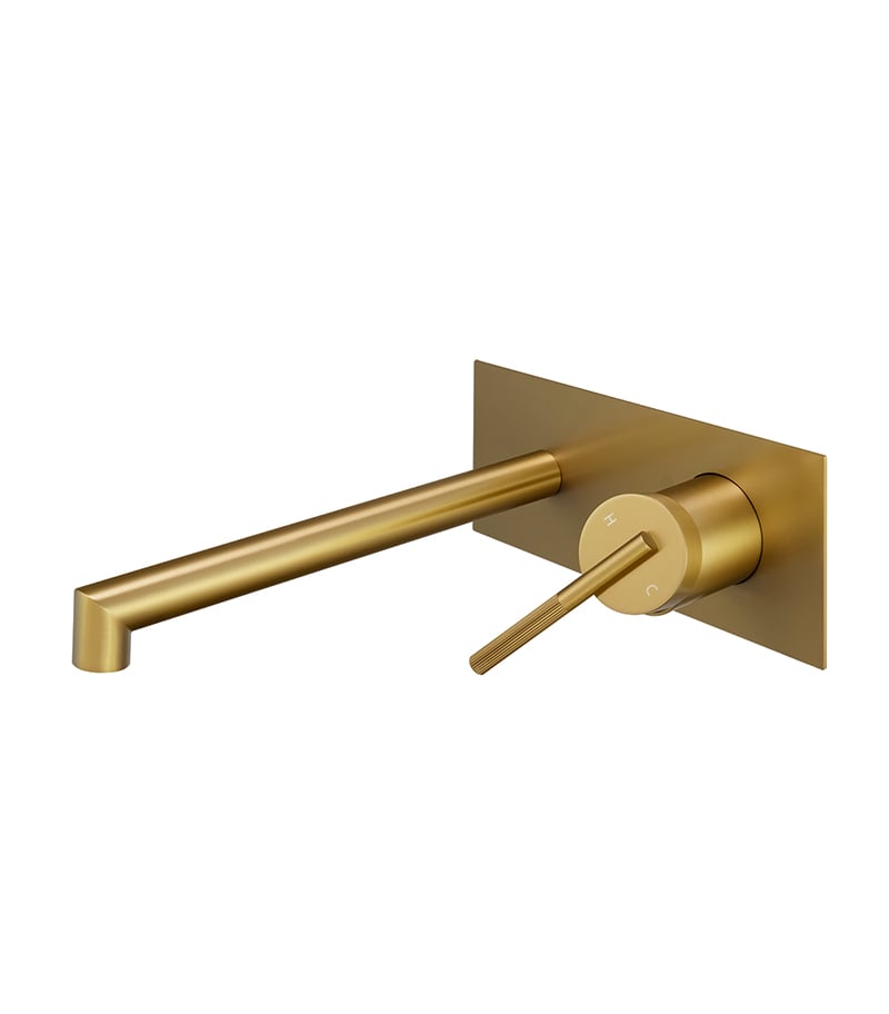 CADDENCE Brushed Yellow Gold Bath Or Wall Mounted Mixer Sideview