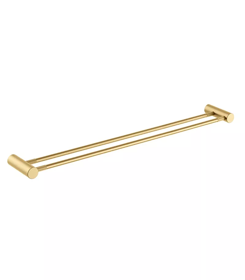 CADDENCE Double Towel Rail - Brushed Yellow Gold