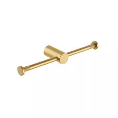 CADDENCE Double Toilet Roll Holder - Brushed Brass