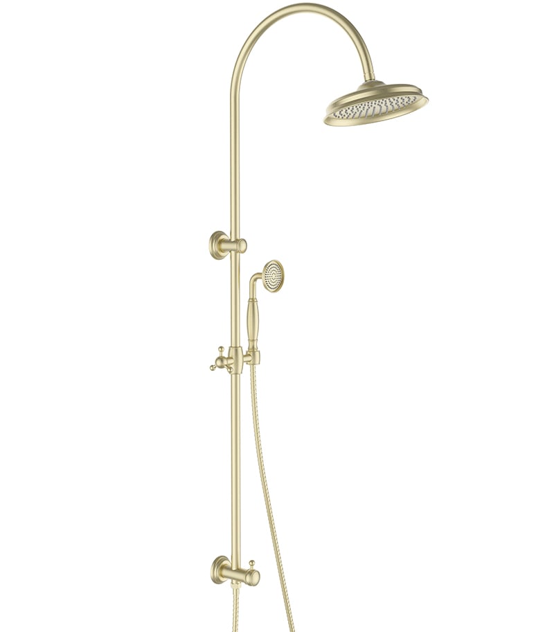 Clasico Brushed Gold Twin Shower On Rail HPA868-201BG