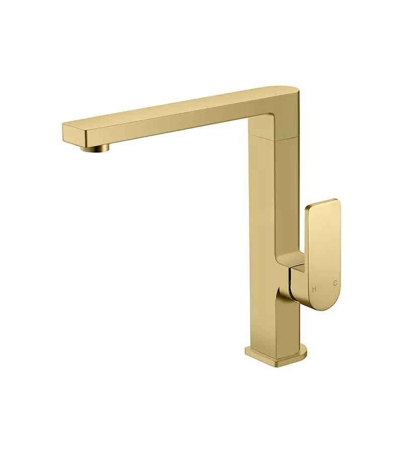 IKON Flores Brushed Gold Top Swivel Sink Mixer