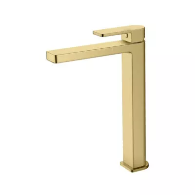 IKON Flores High Rise Brushed Gold Basin Mixer