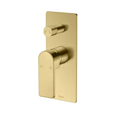 IKON Flores Brushed Gold Wall Or Shower Mixer With Diverter