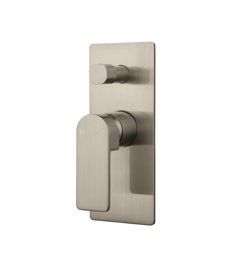 IKON Flores Brushed Nickel Wall Or Shower Mixer With Diverter