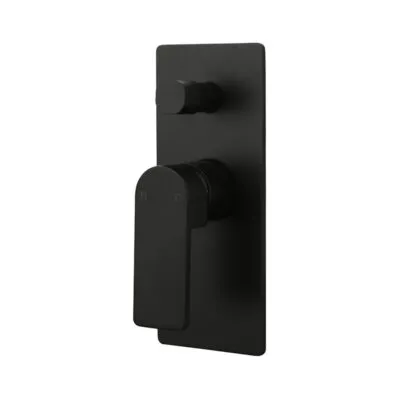 IKON Flores Matt Black Wall Or Shower Mixer With Diverter