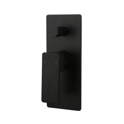 IKON Ceram Matt Black Wall Or Shower Mixer With Diverter