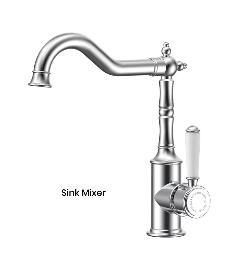 IKON Clasico Chrome Ceramic Handle Sink Mixer HYB868-102A