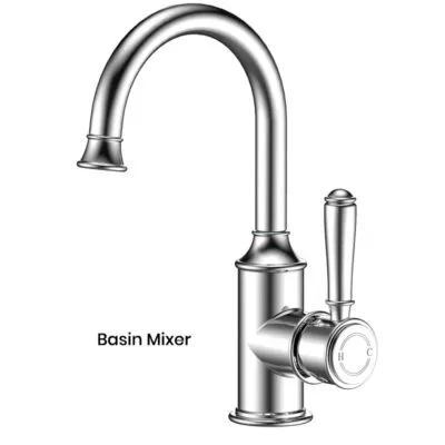 IKON Clasico Chrome Solid Handle Basin Mixer HYB868-201