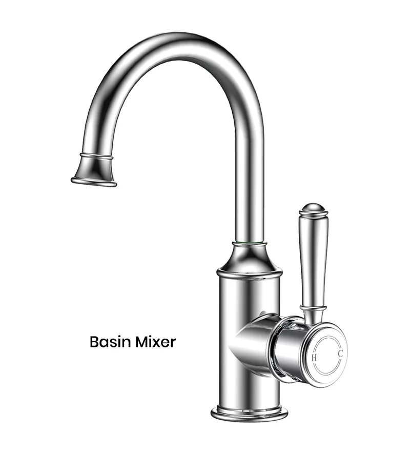 IKON Clasico Chrome Solid Handle Basin Mixer HYB868-201