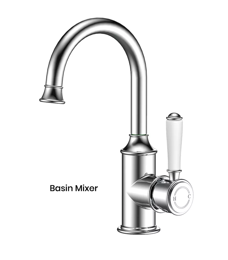 IKON Clasico Chrome Ceramic Handle Basin Mixer HYB868-201A