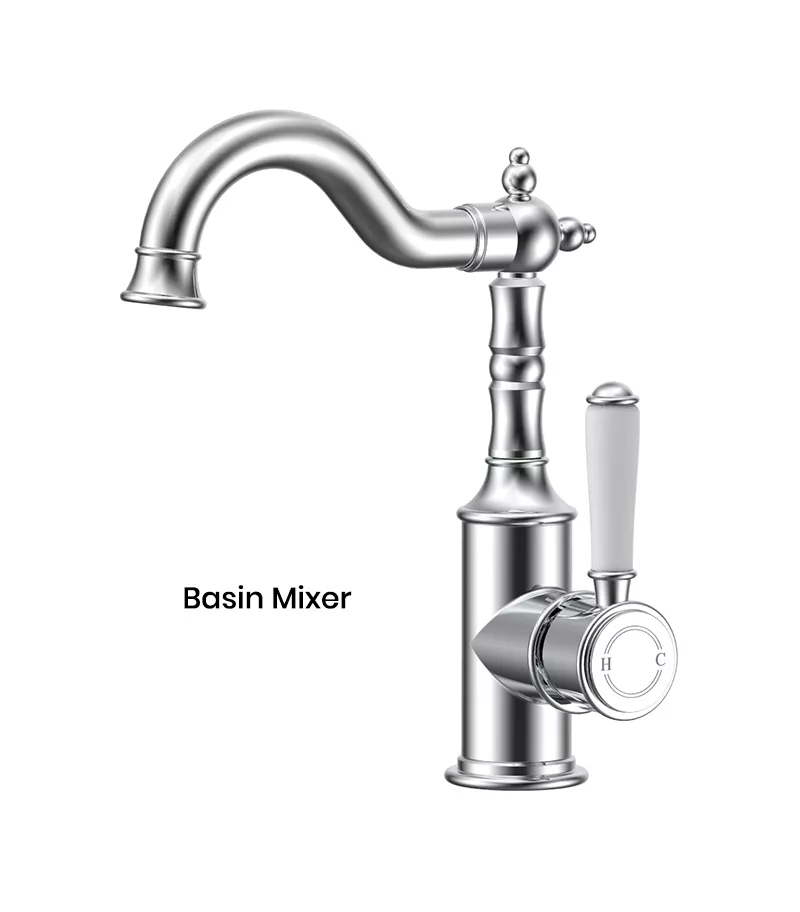 IKON Clasico Chrome Ceramic Handle Basin Mixer HYB868-202A