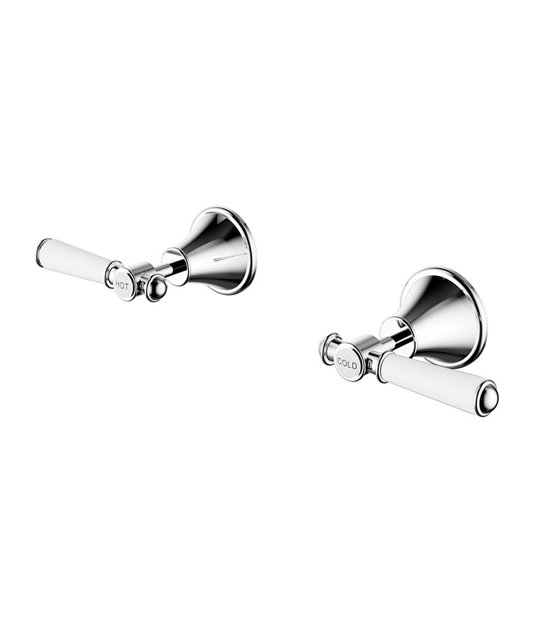 Clasico Ceramic Handle Wall Top Assembly - Chrome