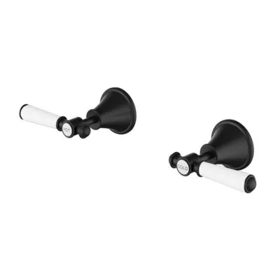 Clasico Ceramic Handle Wall Top Assembly - Matt Black