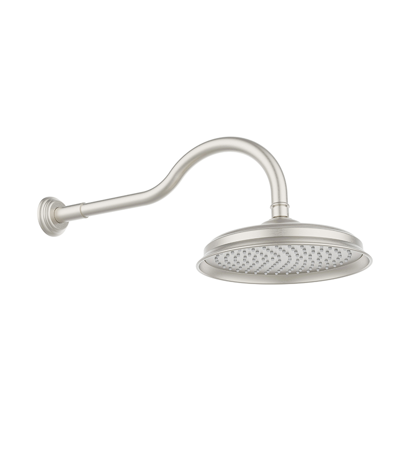 Clasico Brushed Nickel Shower Head With Arm