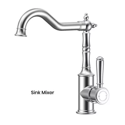 IKON Clasico Chrome Solid Handle Sink Mixer hyb868-102