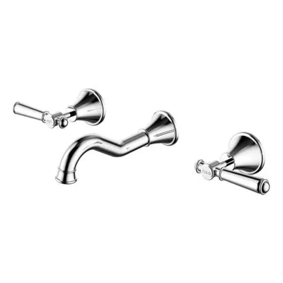 Clasico Solid Handle Bath Tap Set - Chrome