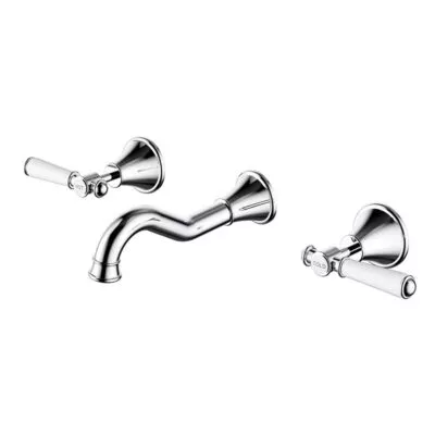 Clasico Ceramic Handle Bath Tap Set - Chrome