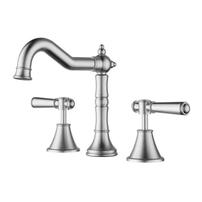 Clasico Solid Handle Basin Tap Set - Brushed Nickel