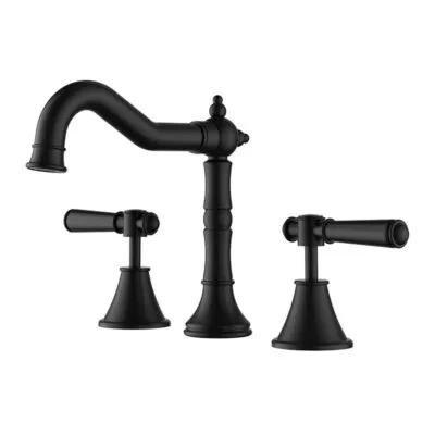 Clasico Solid Handle Basin Tap Set - Matt Black