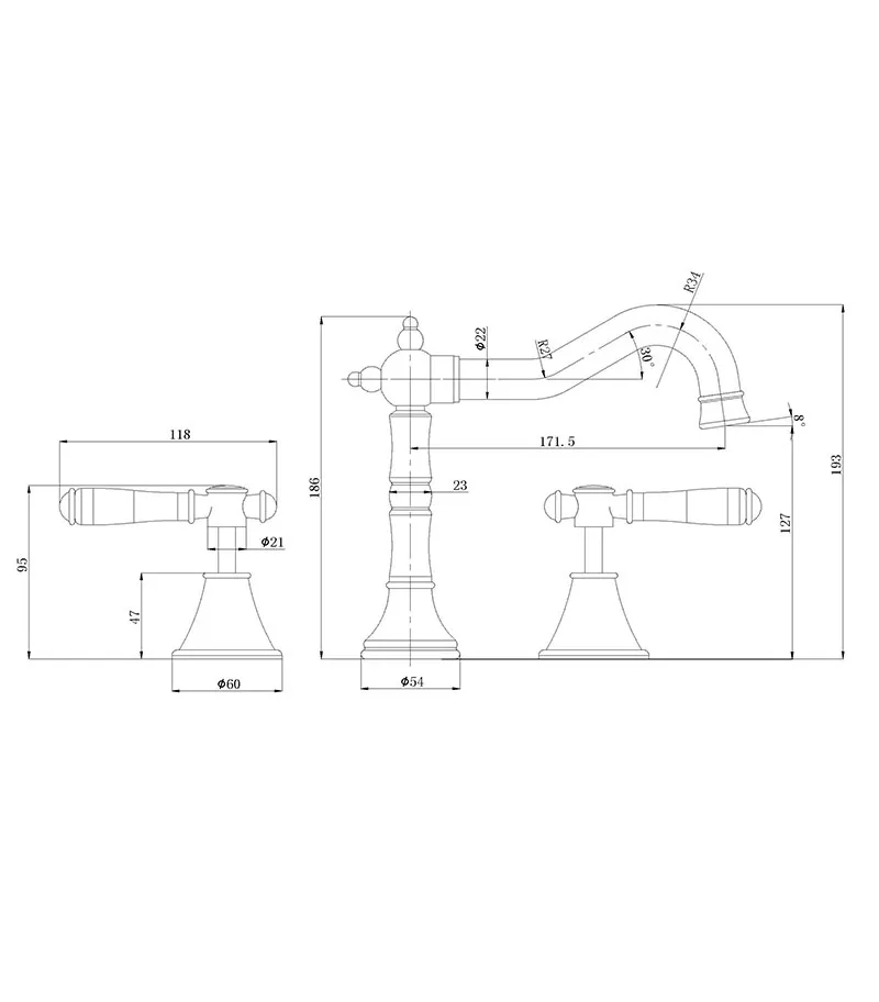 Clasico Basin Tap Set Specification