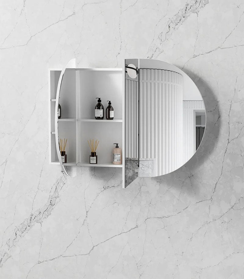 Bondi 1200mm x 750mm White Oak Shaving Cabinet - Interior View
