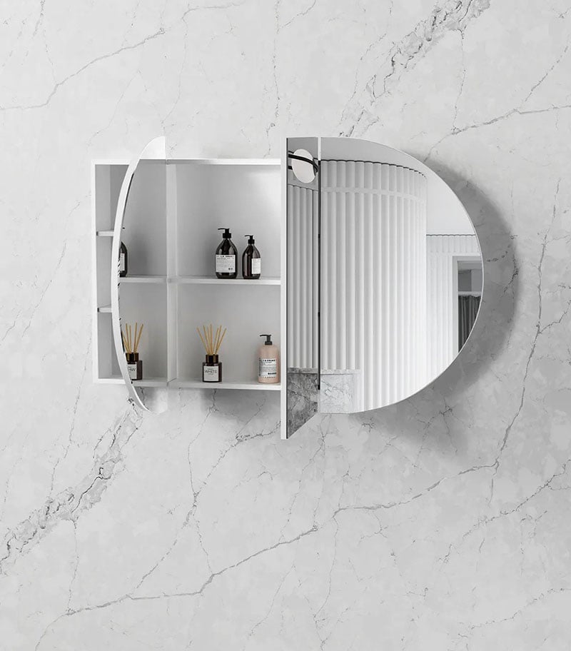Bondi 1500mm x 900mm White Oak Shaving Cabinet - Interior View